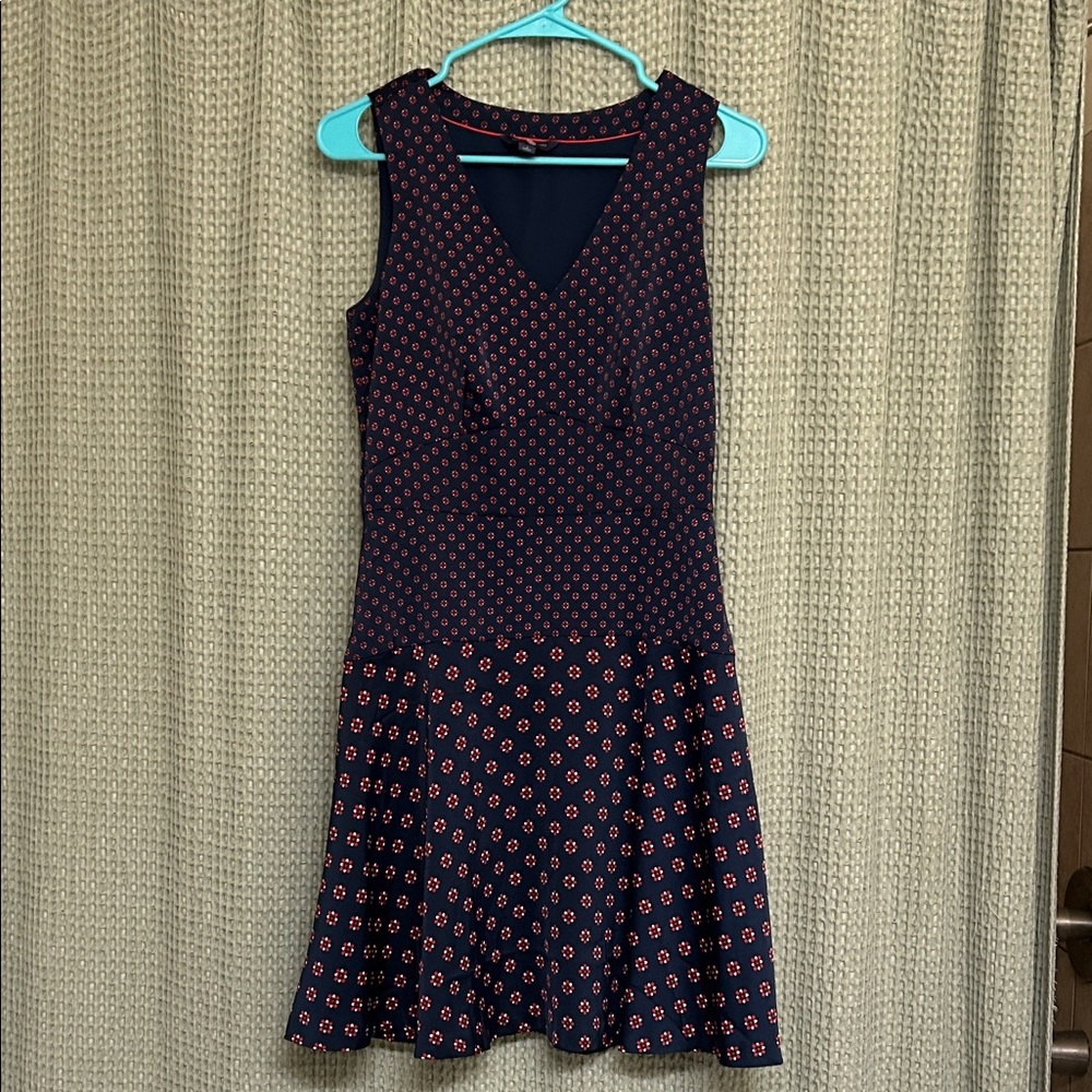 Tommy Hilfiger Navy and Red Midi Dress